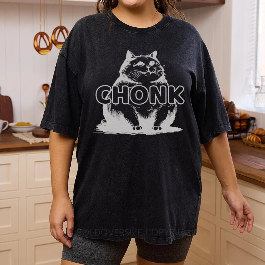 Vintage Chonk Cat Washed T-Shirt