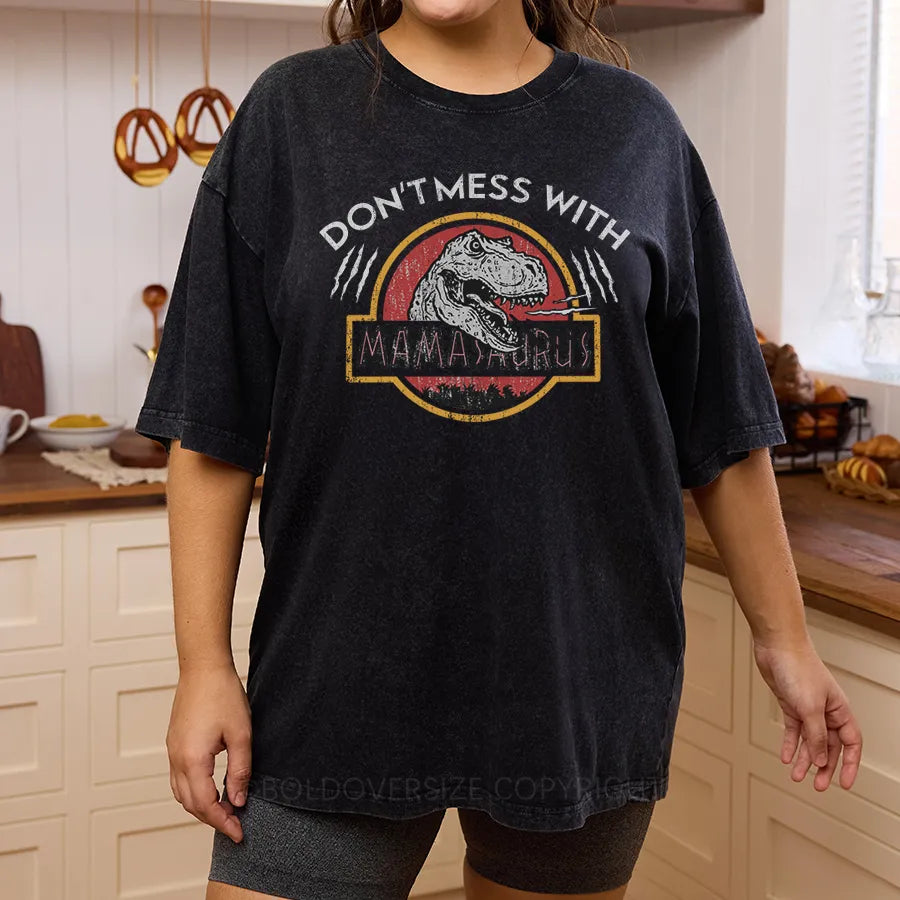Vintage Don'T Mess With Mamasaurus Washed T-Shirt