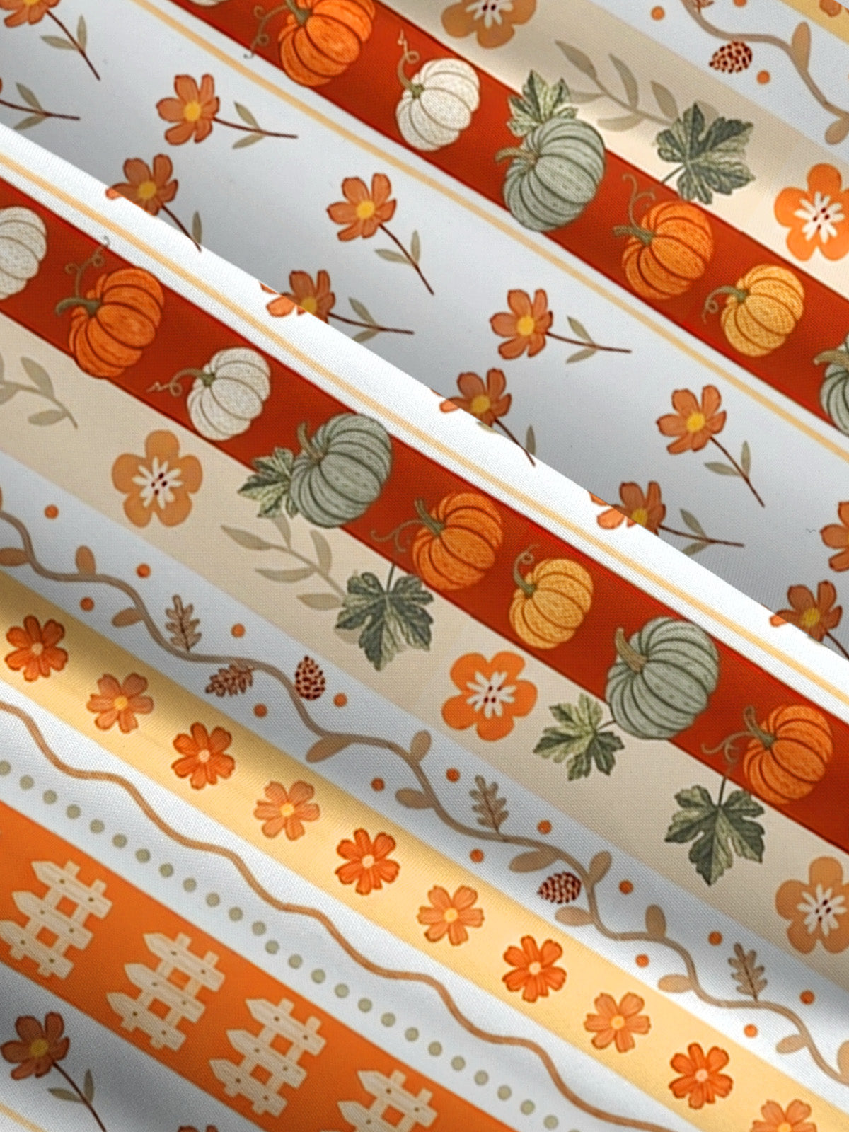 Autumn Pumpkin Patch Stripe Print Wide Straps Maxi Dress With Pockets