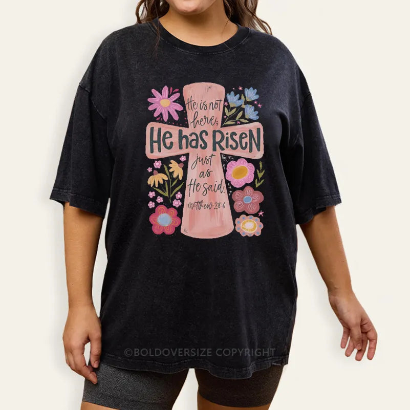 Vintage He Has Risen Washed T-Shirt