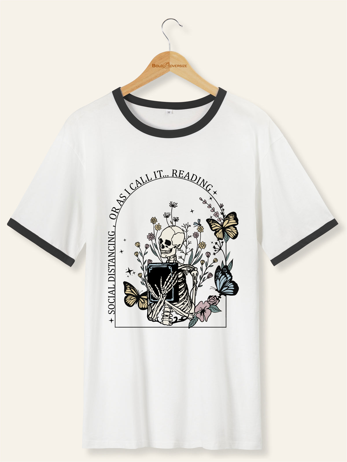Vintage Reading The Book Ringer Tee