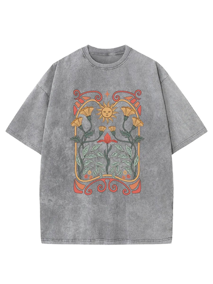 Vintage Boho Floral Washed T-Shirt