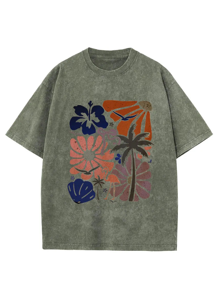 Vintage Beach & Flower Washed T-Shirt