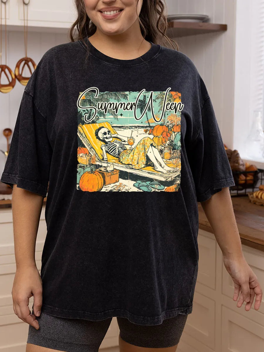 Vintage Summerween Oversize Washed T-Shirt