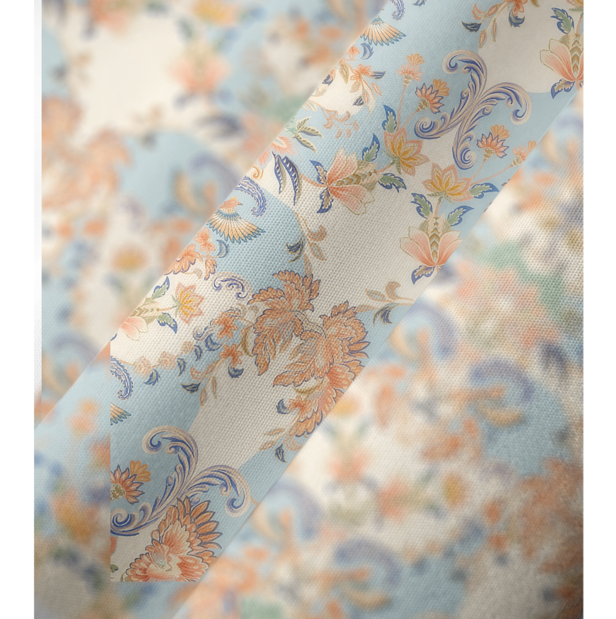 V‑Neck Azure Lily Palace Kimono Sleeve Kaftan Dress