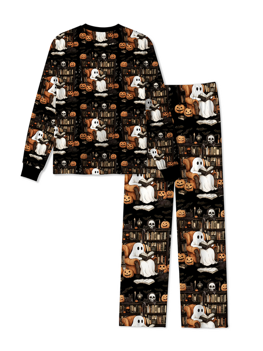 Vintage Ghost Reading Books Pajamas
