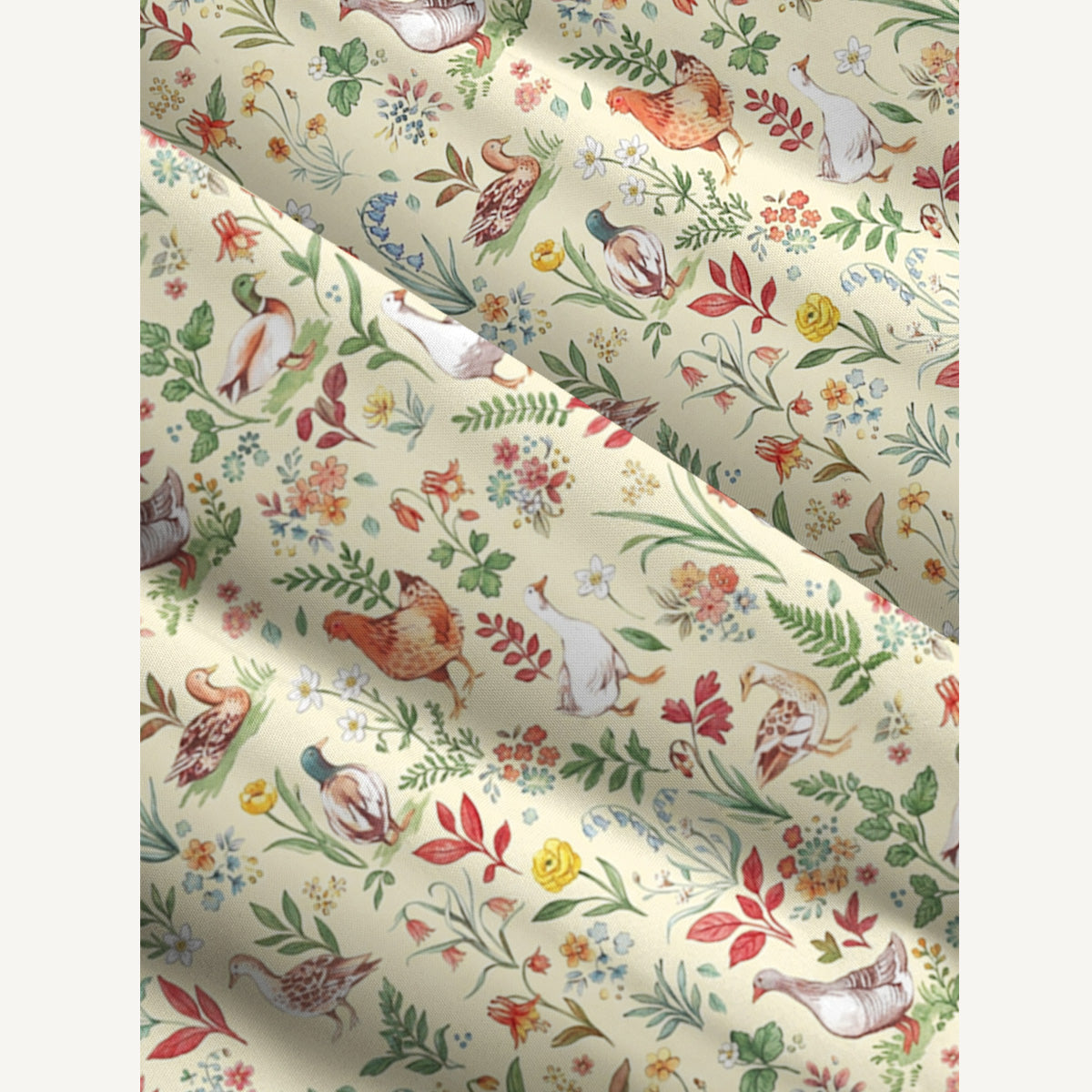 Countryside Garden Critter Print Wide Straps Maxi Dress With Pockets