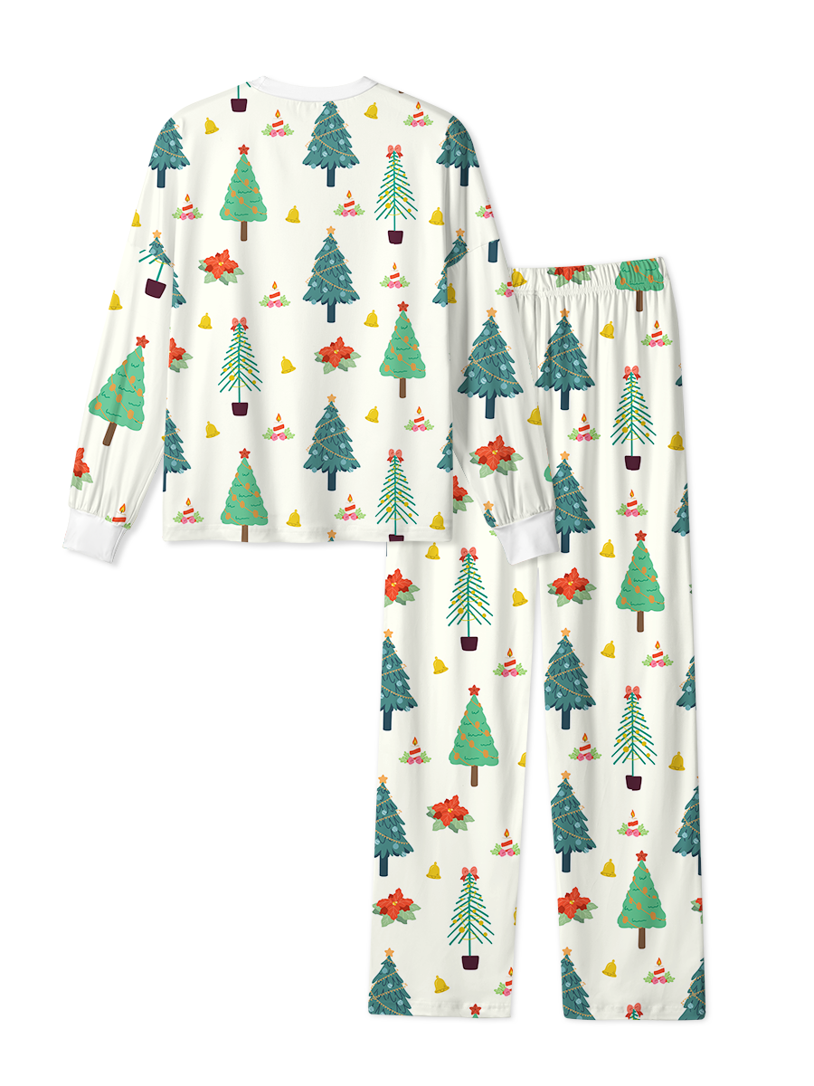 Vintage Cream Christmas Tree Bell Candle Pajamas