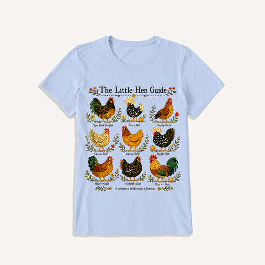 Vintage Hen Breed Guide Print Crew Neck Cotton Tee