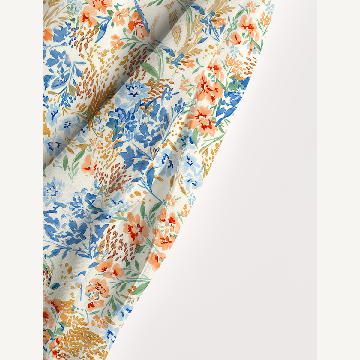 Square Neck Breeze Meadow Print Wide Straps Maxi Dress With Pockets