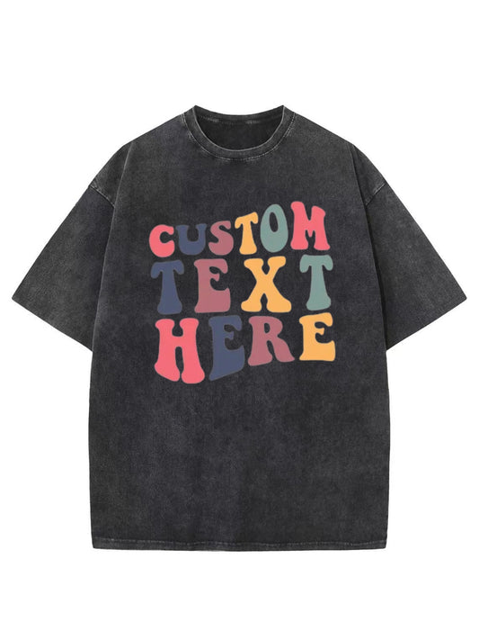 Personalized Custom Retro Font Washed T-Shirt