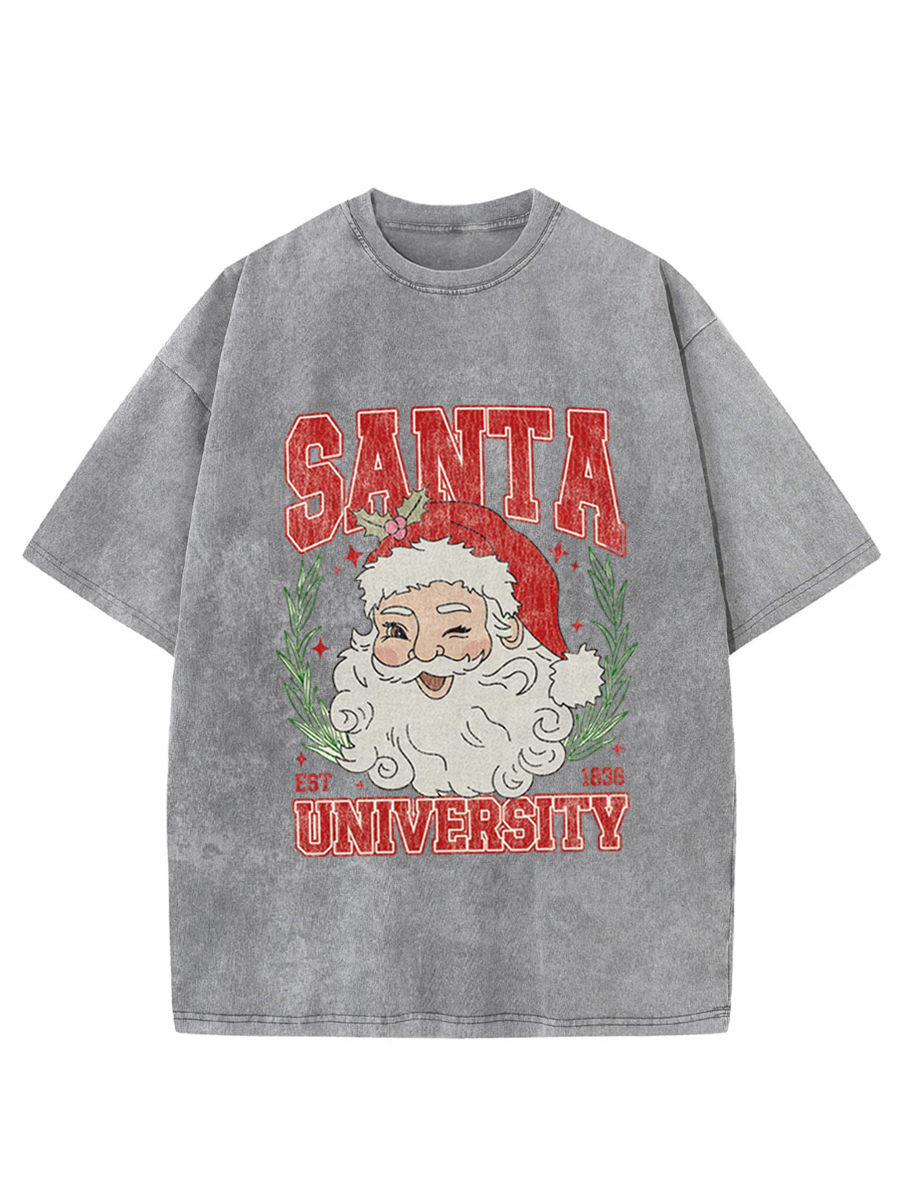 Vintage Santa University Oversize Washed T-Shirt