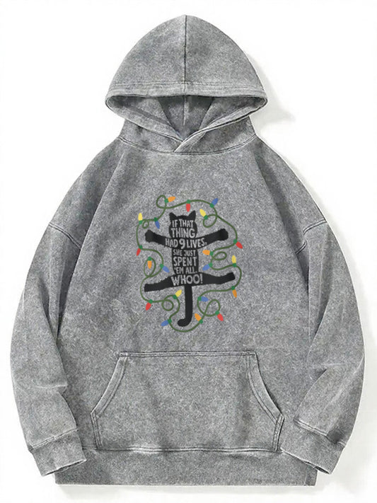 Vintage Fried Cat Washed Hoodie
