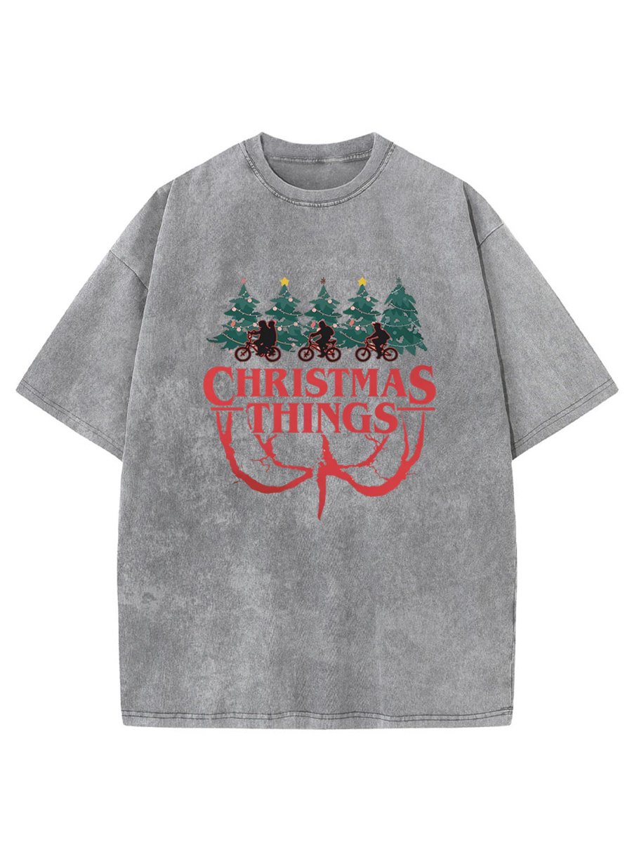Vintage Christmas Things Oversize Washed T-Shirt