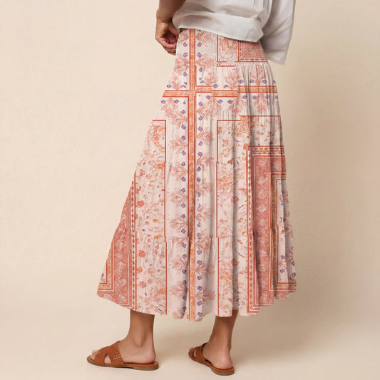 Dahlia Print Convertible Maxi Skirt & Strapless Dress