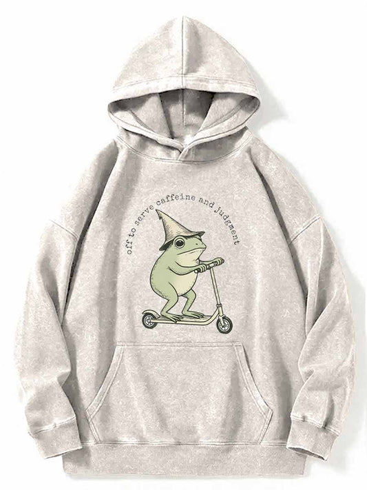 Vintage Off To Serve Caffeine And Judgment Washed Hoodie