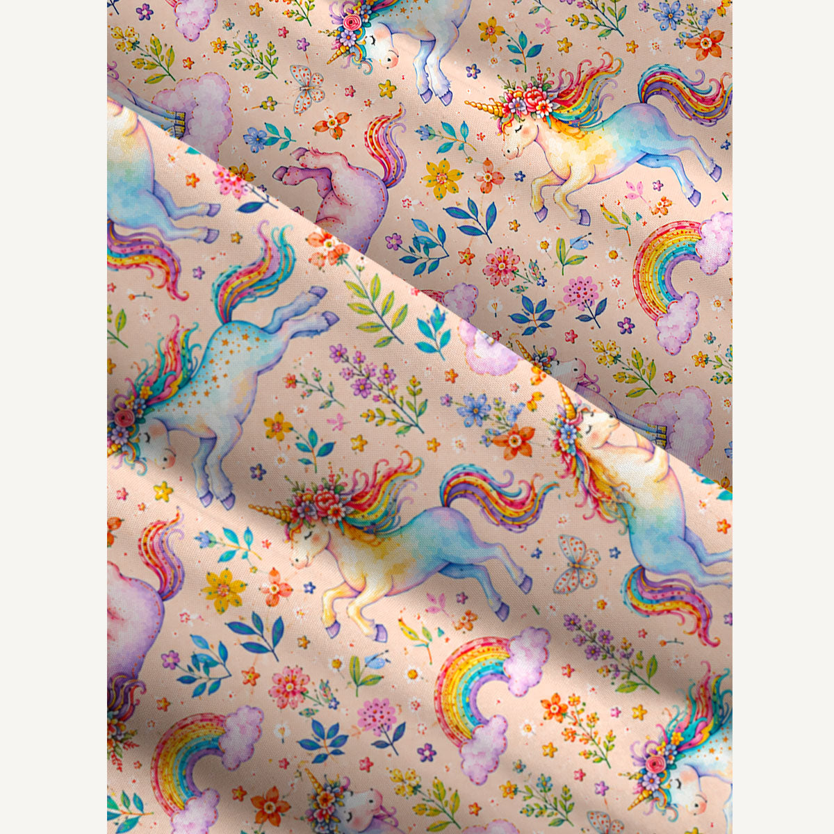 Unicorn Bloom Fantasy Print Wide Straps Maxi Dress With Pockets