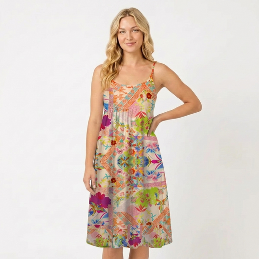 Vivid Lily Spaghetti Strap Mini Dress