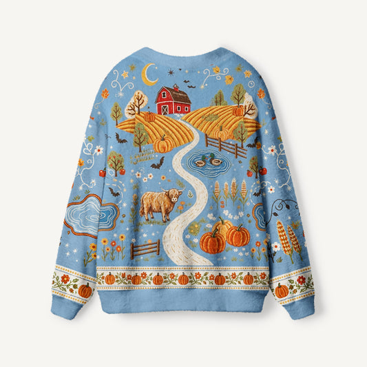 Hard Work Pays Off Farm Map Print Ugly Cardigan Sweaters