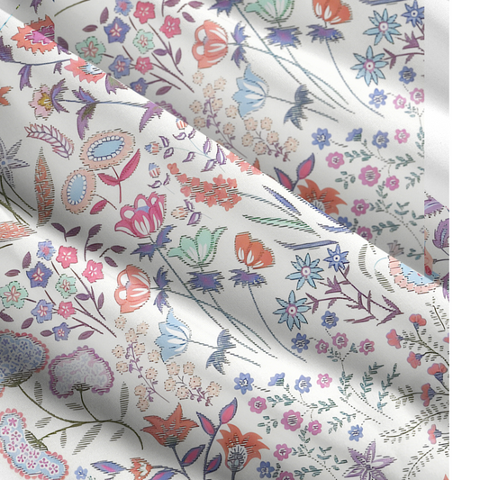 Square Neck Bohemian Wildflower Garden Print Wide Straps Maxi Dress With Pockets
