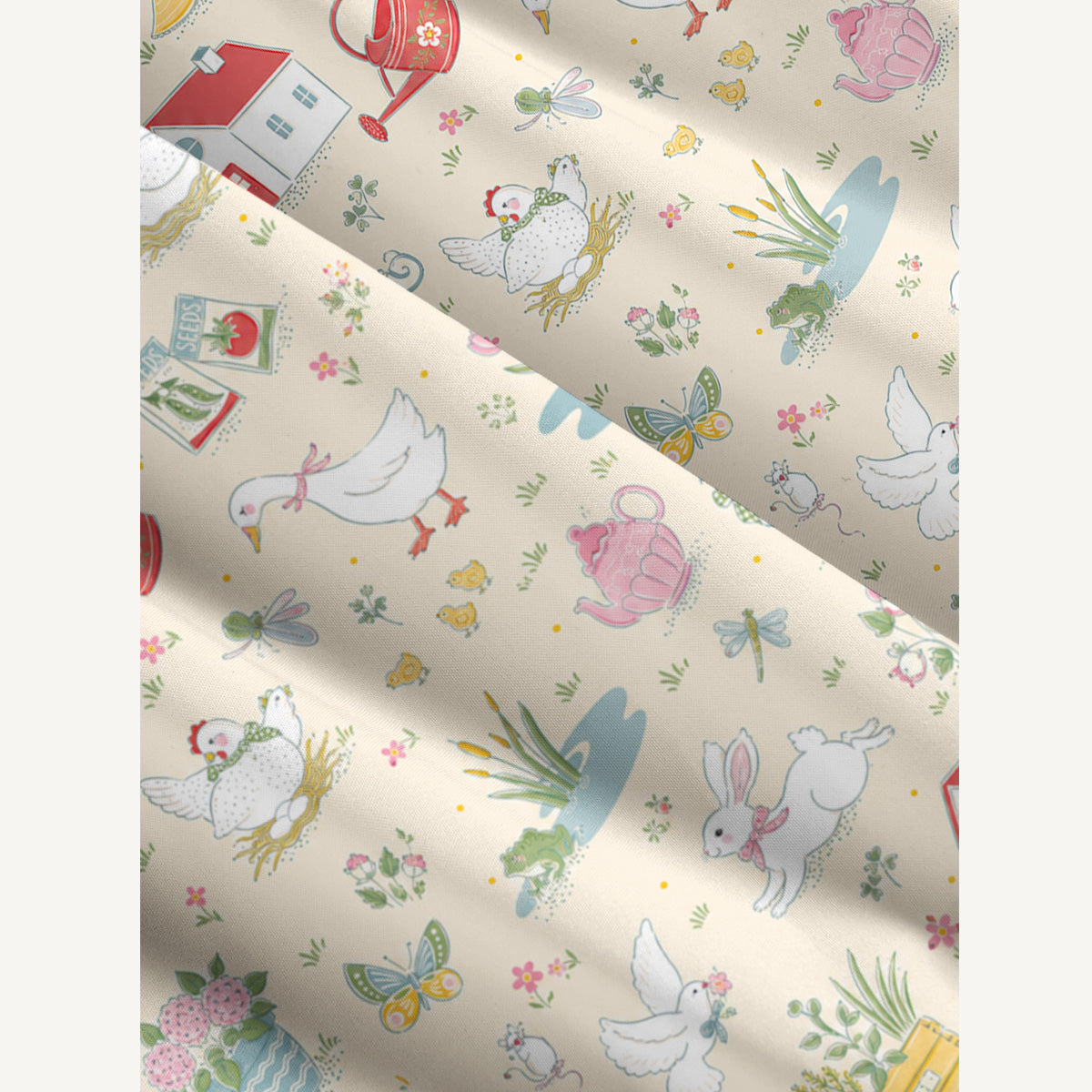 Whimsical Homestead Garden Print Wide Straps Maxi Dress With Pockets