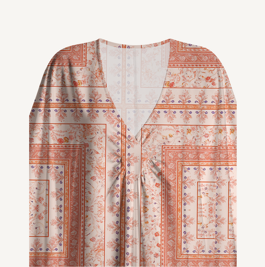 V‑Neck Dahlia Kimono Sleeve Kaftan Dress