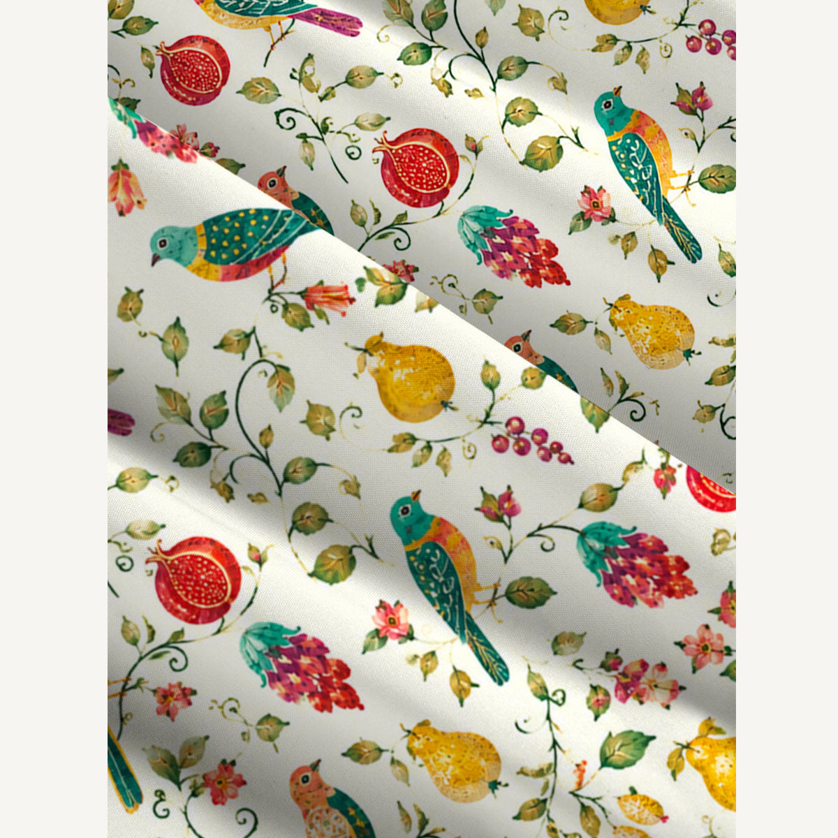 Vintage Orchard Birds Print Wide Straps Maxi Dress With Pockets