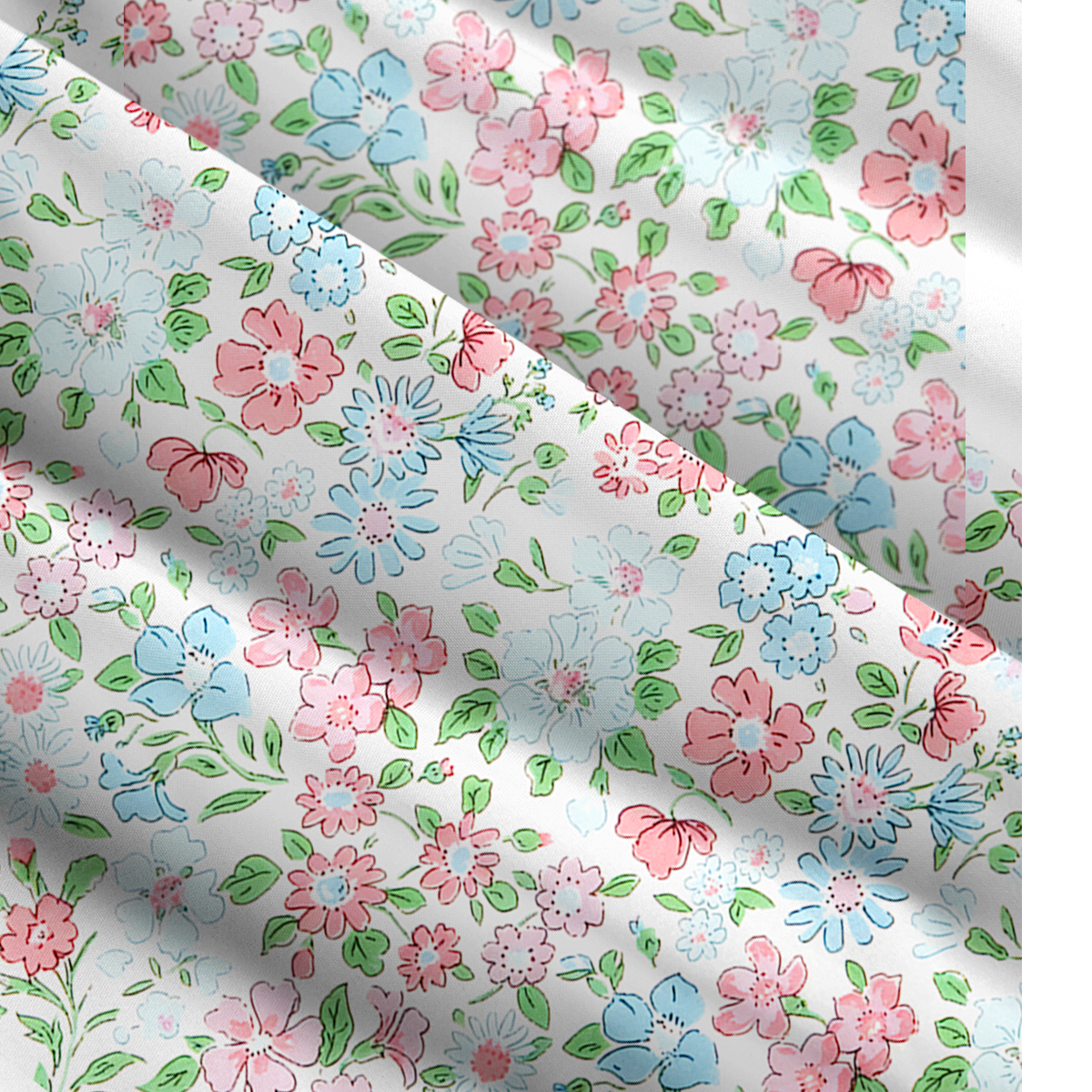 Square Neck Pastel Cottage Floral Print Wide Straps Maxi Dress With Pockets