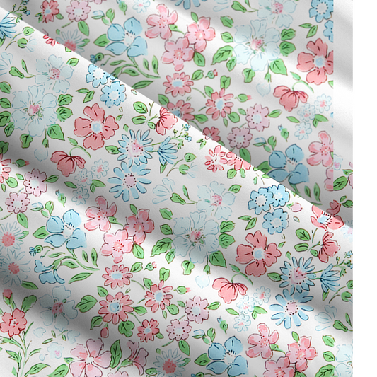 Square Neck Pastel Cottage Floral Print Wide Straps Maxi Dress With Pockets