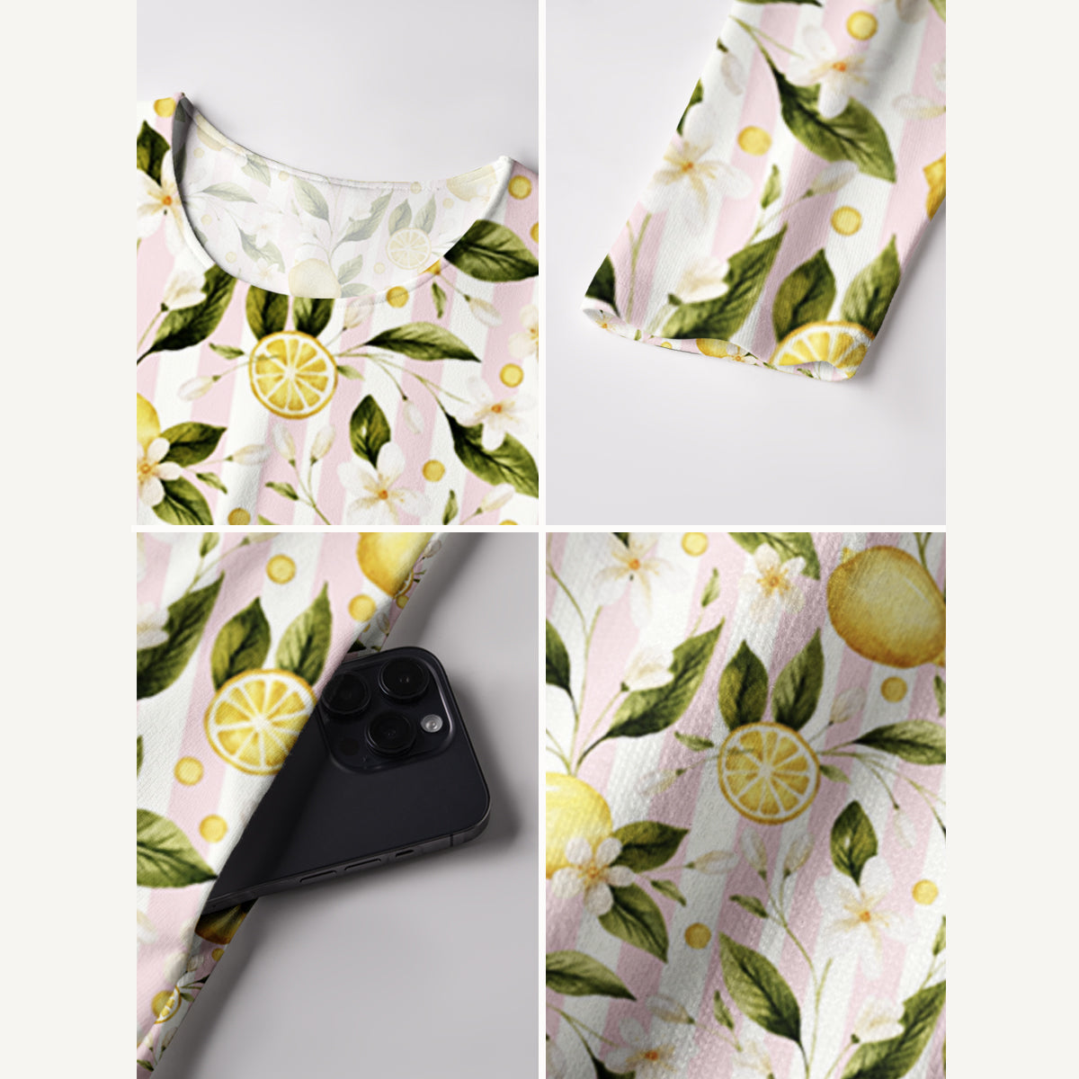Lemon Grove Sunshine Print Soft-Touch Stretch Knit Long Sleeve Maxi Dress with Pockets