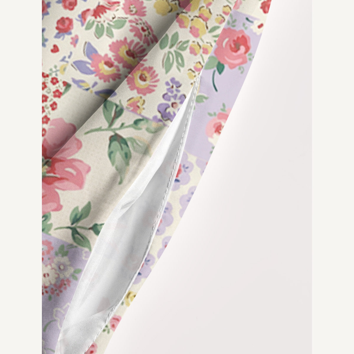 Country Patchwork Floral Printed Wide Straps Maxi Dress With Pockets