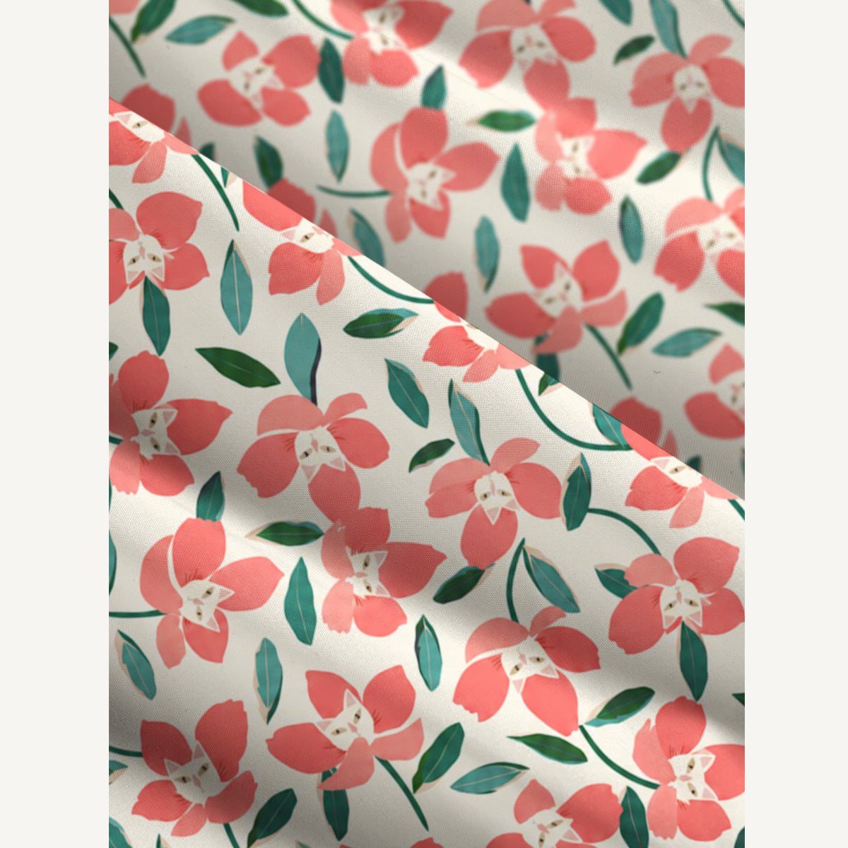 Cat Coral Blossom Print Wide Straps Maxi Dress With Pockets