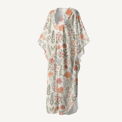The Wild Flowers Kimono Sleeve Kaftan Dress