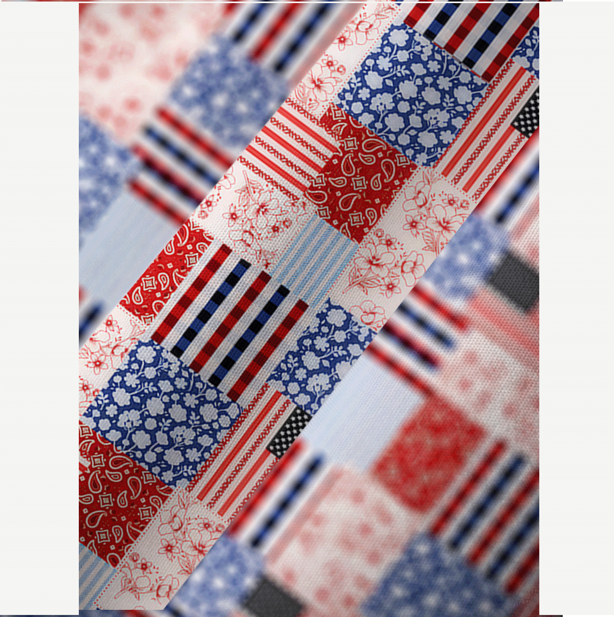 Patriotic Patchwork Quilt Kimono Sleeve Kaftan Dress