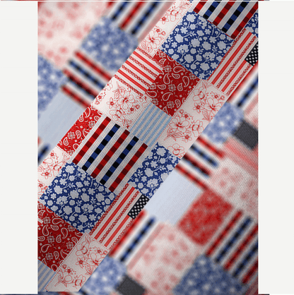 Patriotic Patchwork Quilt Kimono Sleeve Kaftan Dress