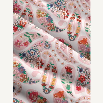 Floral Paisley Print Wide Straps Maxi Dress With Pockets