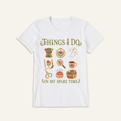 Stitched Cozy Craft Garden Print Crew Neck Cotton Tee