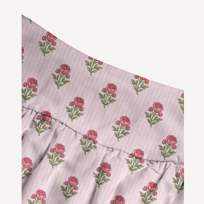 Misty Rose Garden Print Convertible Maxi Skirt & Strapless Dress