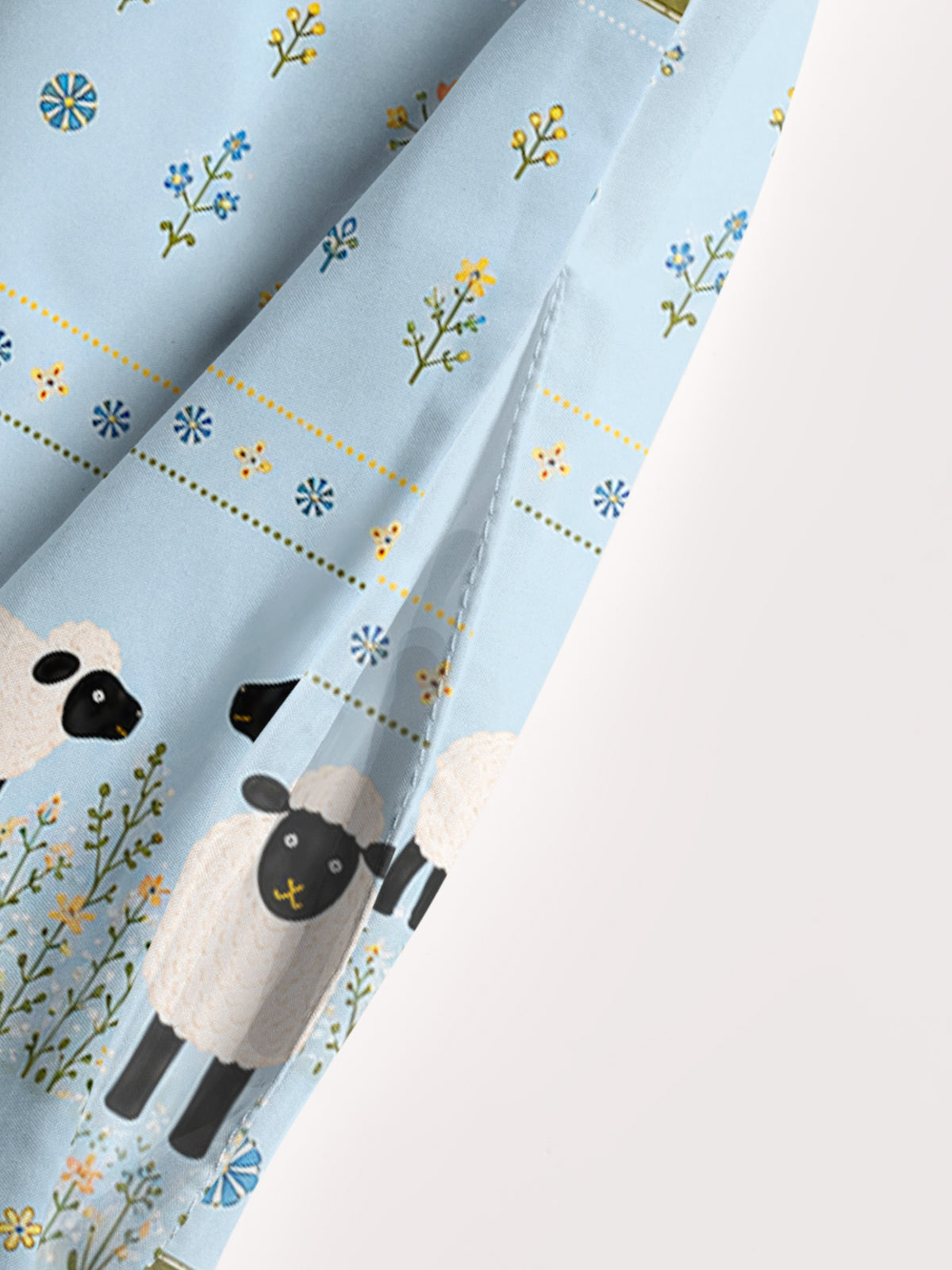Blue Meadow Sheep Print Wide Straps Maxi Dress With Pockets