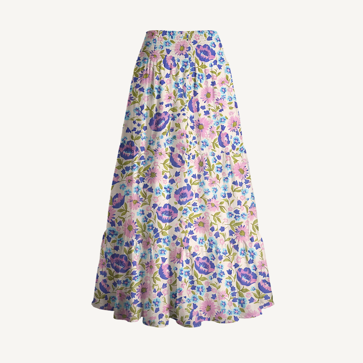 Lavender Bloom Print Convertible Maxi Skirt & Strapless Dress