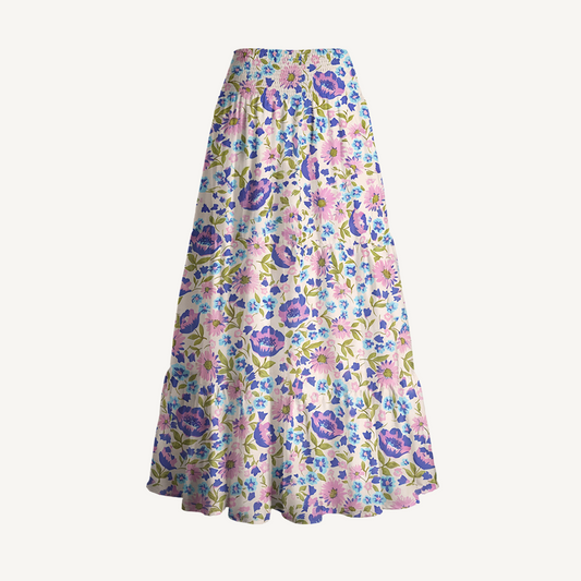 Lavender Bloom Print Convertible Maxi Skirt & Strapless Dress