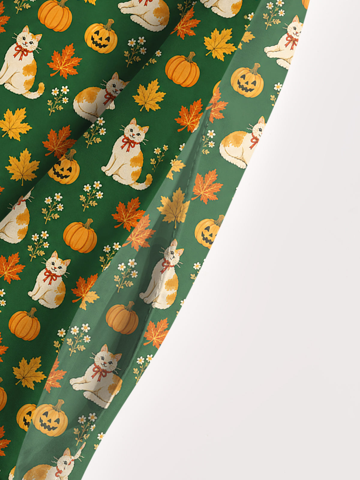 Pumpkin Patch Whiskers Print Wide Straps Maxi Dress With Pockets