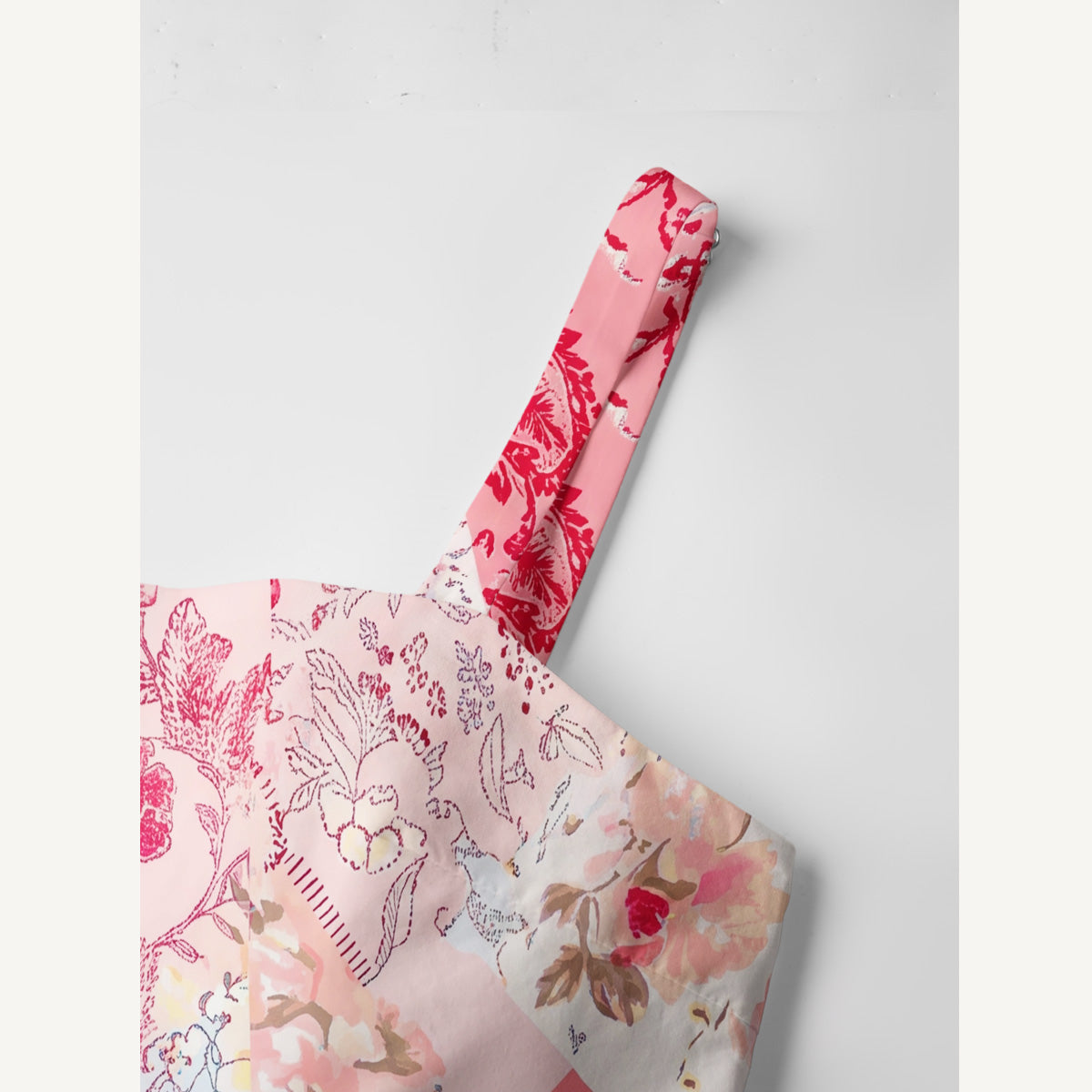 Shabby Chic Floral Patchwork Print Cotton Wide Straps Maxi Dress With Pockets