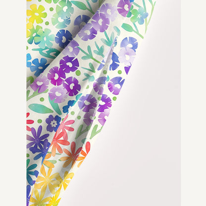 Fun Rainbow Print Wide Straps Maxi Dress With Pockets