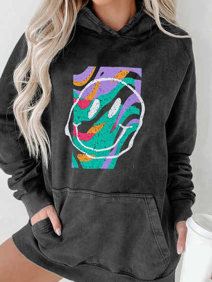 Oversized Happy Washed Hoodie
