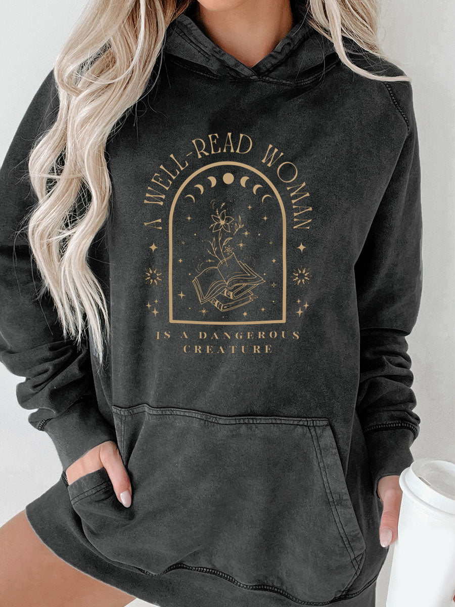 A Well Read Woman Bookish Washed Hoodie