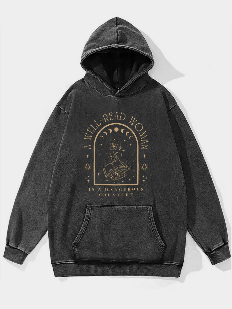 A Well Read Woman Bookish Washed Hoodie