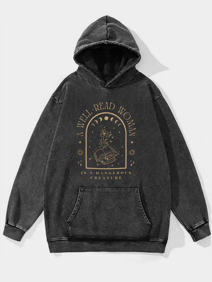 A Well Read Woman Bookish Washed Hoodie