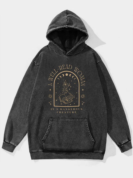 A Well Read Woman Bookish Washed Hoodie