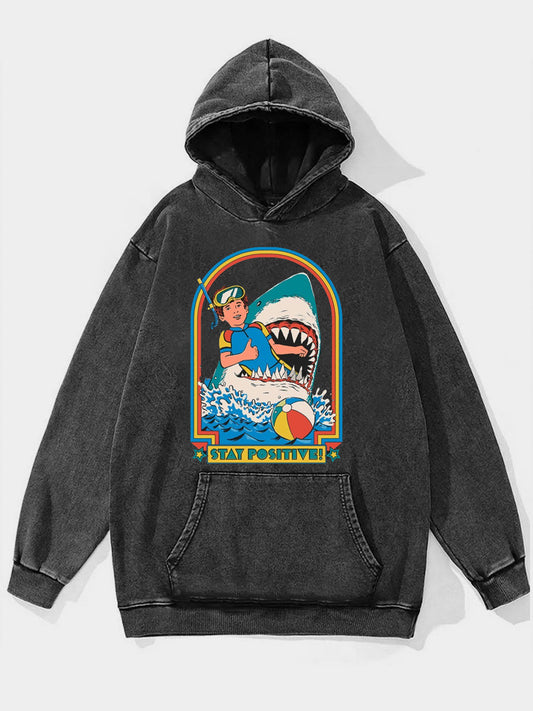 Stay Positive Washed Hoodie